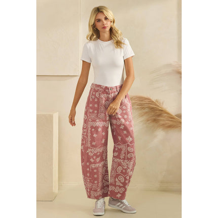 Vintage Pink Paisley Denim
