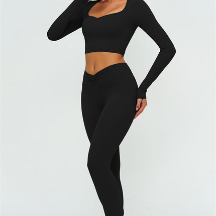 The Lushness Long Sleeve Crop top Leggings 2-Piece Set