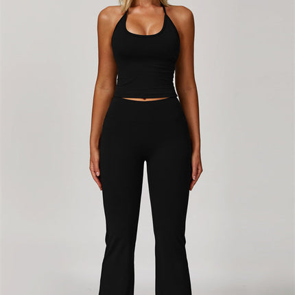 The Surge Halter Crop Top Flared Leggings 2-Piece Set