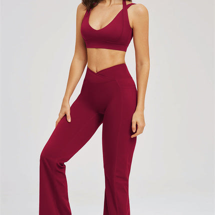 The Sizzle Sports Bra Flared Leggings 2-Piece Set