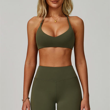The Bold Cross Back Sports Bra Flared Leggings 2-Piece Set