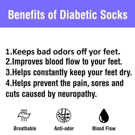 6 Pairs Physicians Approved Diabetic Crew Socks Unisex Black/Grey/White