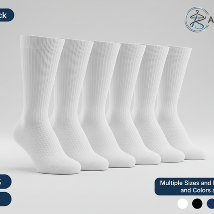 Diabetic Crew Socks Non-Binding Cotton Health Circulatory for Men and Women Multi-Pack 9-15
