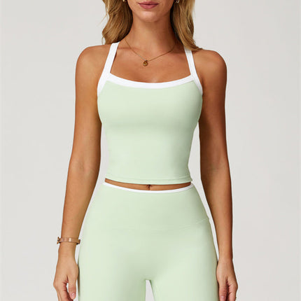 The Quest Cross Back Crop Top Flared Leggings 2-Piece Set