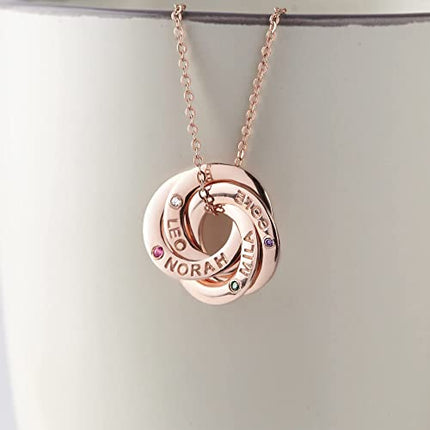Mom Necklace With Kids Names Birthstones, Children Birthstone Jewelry