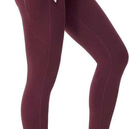 Women's High Waisted Yoga Leggings with Pockets - Thick Tummy Control Workout Pants