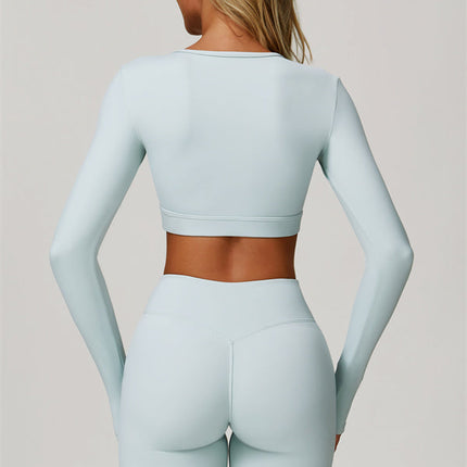 The Lavish Long Sleeve Cut-out Crop Top Flared Leggings 2-Piece Set