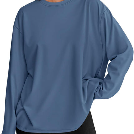Women's Oversized Long Sleeve T-Shirt Casual Crewneck Basic Tee
