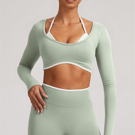 The Elevate Long Sleeve Crop top Shorts 2-Piece Set