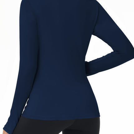 Women's UPF 50+ Sun Protection Long Sleeve Shirt - Athletic Rash Guard with Thumb Holes