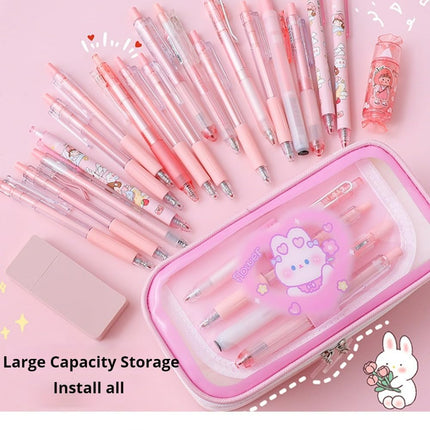 Cute Kawaii Pencil Case - Large Capacity Multilayer Rabbit Design Pen Pouch Gift