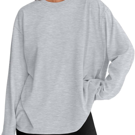 Women's Oversized Long Sleeve T-Shirt Casual Crewneck Basic Tee