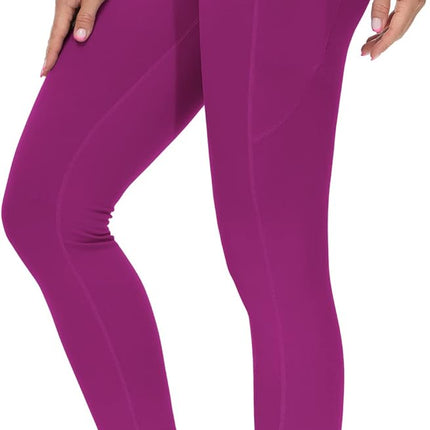 Women's High Waisted Yoga Leggings with Pockets - Thick Tummy Control Workout Pants