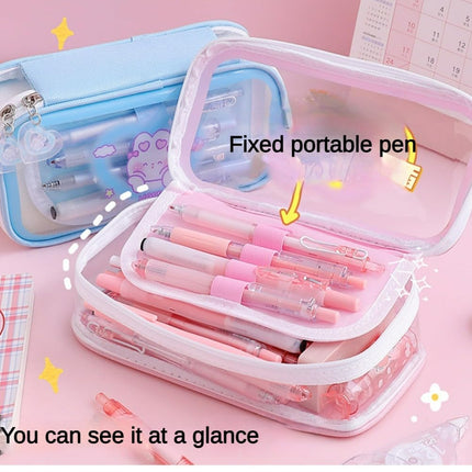 Cute Kawaii Pencil Case - Large Capacity Multilayer Rabbit Design Pen Pouch Gift