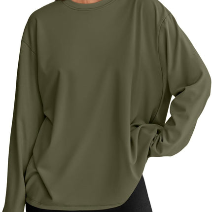 Women's Oversized Long Sleeve T-Shirt Casual Crewneck Basic Tee