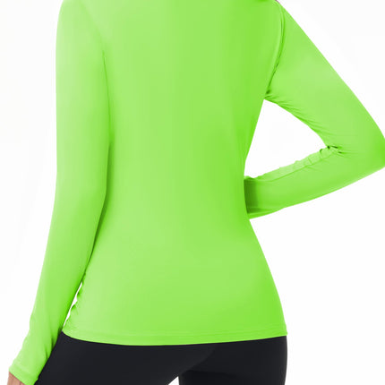 Women's UPF 50+ Sun Protection Long Sleeve Shirt - Athletic Rash Guard with Thumb Holes