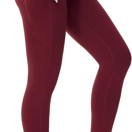 Women's High Waisted Yoga Leggings with Pockets - Thick Tummy Control Workout Pants