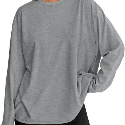 Women's Oversized Long Sleeve T-Shirt Casual Crewneck Basic Tee