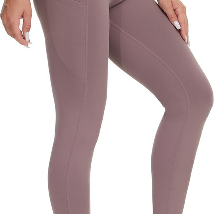 Women's High Waisted Yoga Leggings with Pockets - Thick Tummy Control Workout Pants