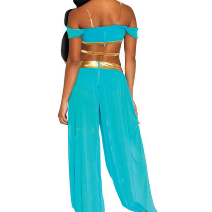 Women's Arabian Princess Costume - 4 Piece Oasis Outfit with Crop Top