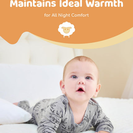 PATPAT Baby Footie Pajamas - Premium Tencel Lyocell & Wool Romper with 2-Way Zipper