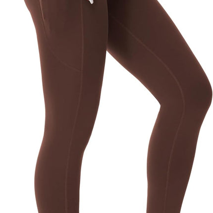 Women's High Waisted Yoga Leggings with Pockets - Thick Tummy Control Workout Pants