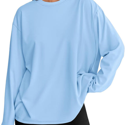 Women's Oversized Long Sleeve T-Shirt Casual Crewneck Basic Tee