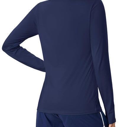 Women's UPF 80+ Long Sleeve Rash Guard - Quick Dry Athletic Shirt with Thumb Holes