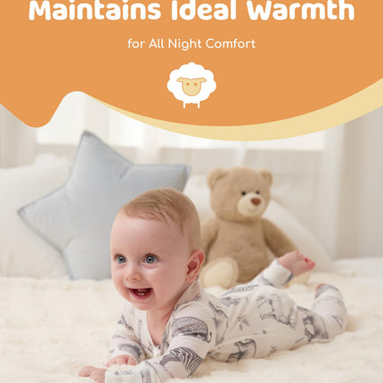 PATPAT Baby Footie Pajamas - Premium Tencel Lyocell & Wool Romper with 2-Way Zipper