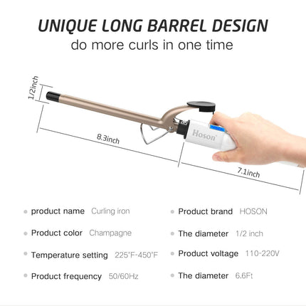 Professional Ceramic Tourmaline Curling Iron 3/4 Inch - Hair Curler with Heat Protection