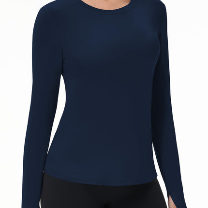 Women's UPF 50+ Sun Protection Long Sleeve Shirt - Athletic Rash Guard with Thumb Holes