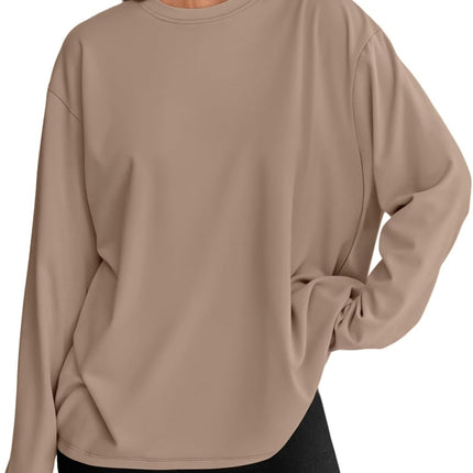 Women's Oversized Long Sleeve T-Shirt Casual Crewneck Basic Tee