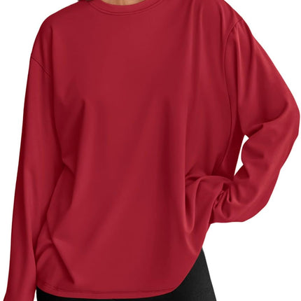Women's Oversized Long Sleeve T-Shirt Casual Crewneck Basic Tee