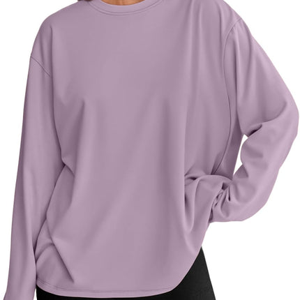Women's Oversized Long Sleeve T-Shirt Casual Crewneck Basic Tee