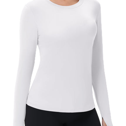 Women's UPF 50+ Sun Protection Long Sleeve Shirt - Athletic Rash Guard with Thumb Holes
