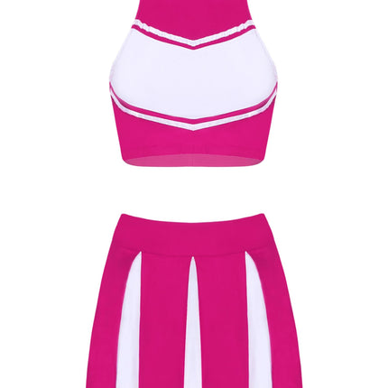 Cheerleader Costume - Women's Crop Top with Pleated Mini Skirt Uniform