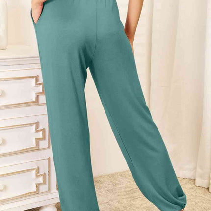 Basic Bae Full Size Soft Rayon Drawstring Women Waist Pants with Pockets
