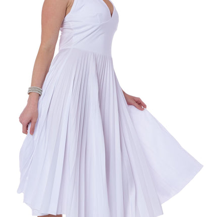 White Halter Dress Costume - Vintage Hollywood Glamour Outfit for Women