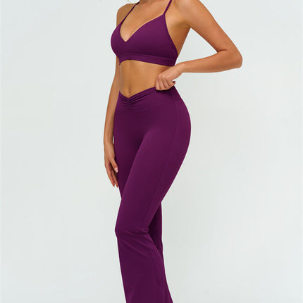 The Lushness Y-Back Sports Bra Flared Leggings 2-Piece Set
