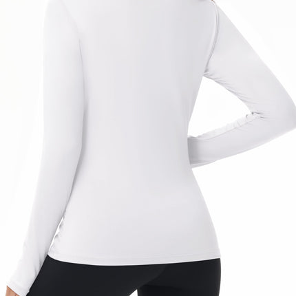 Women's UPF 50+ Sun Protection Long Sleeve Shirt - Athletic Rash Guard with Thumb Holes