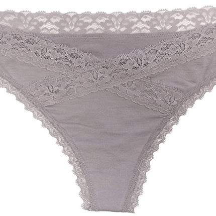 V-Front Modal Thong with Lace 3 Pack