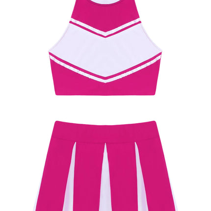 Cheerleader Costume - Women's Crop Top with Pleated Mini Skirt Uniform