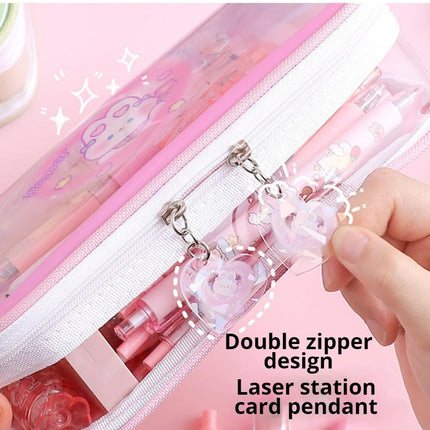 Cute Kawaii Pencil Case - Large Capacity Multilayer Rabbit Design Pen Pouch Gift