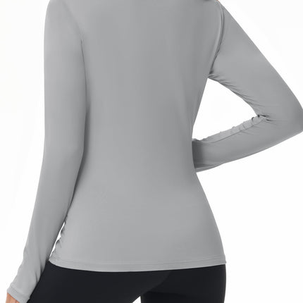 Women's UPF 50+ Sun Protection Long Sleeve Shirt - Athletic Rash Guard with Thumb Holes