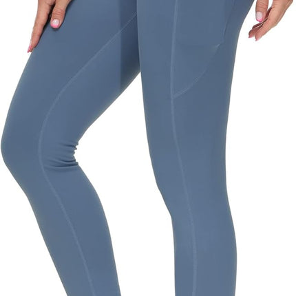 Women's High Waisted Yoga Leggings with Pockets - Thick Tummy Control Workout Pants