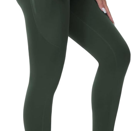 Women's High Waisted Yoga Leggings with Pockets - Thick Tummy Control Workout Pants