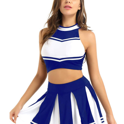 Cheerleader Costume - Women's Crop Top with Pleated Mini Skirt Uniform