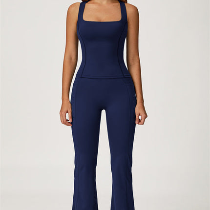 The Glacier Crop Tank Flared Leggings 2-Piece Set
