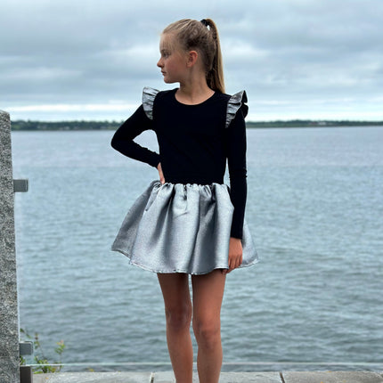 AA Pink Top with Metallic Ruffle
