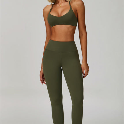 The Bold Cross Back Sports Bra Leggings 2-Piece Set